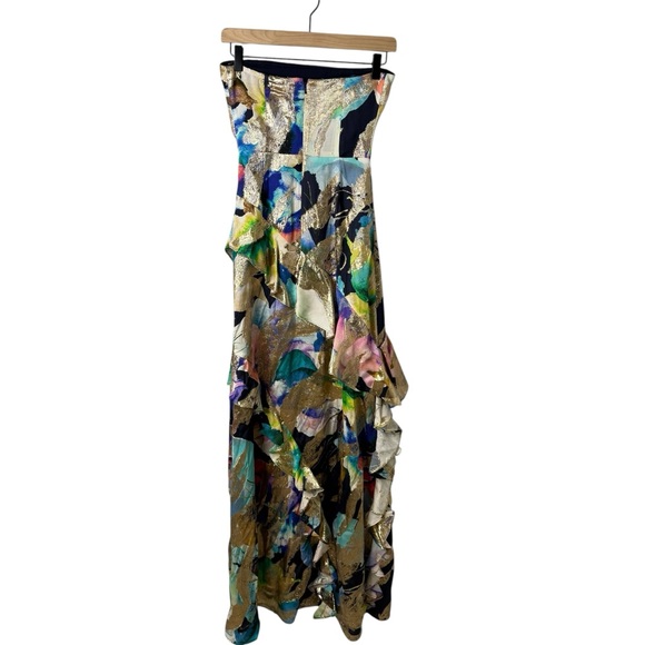 Ramy Brook Dominika Strapless Gown Multicolor Floral Maxi Dress Gown Size 00 - Picture 3 of 7